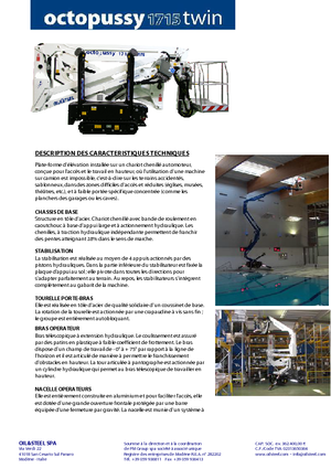 Lánctalpas töretőgémes munkaállványok Oil & Steel Octopussy 1715 Twin