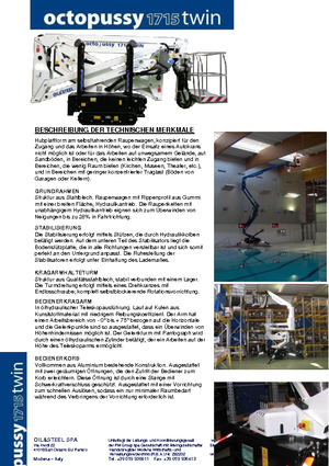 Lánctalpas töretőgémes munkaállványok Oil & Steel Octopussy 1715 Twin