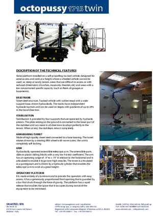 Lánctalpas töretőgémes munkaállványok Oil & Steel Octopussy 1715 Twin
