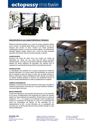 Lánctalpas töretőgémes munkaállványok Oil & Steel Octopussy 1715 Twin