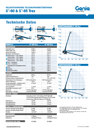 Lánctalpas teleszkópgémes munkaállványok Genie S-60 TraX