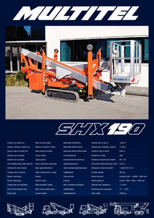 Lánctalpas töretőgémes munkaállványok Multitel SHX 190