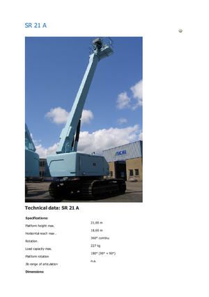 Lánctalpas teleszkópgémes munkaállványok Aichi SR21A