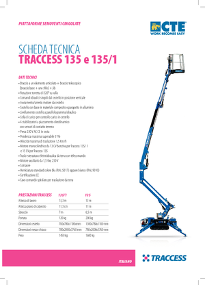 Lánctalpas töretőgémes munkaállványok CTE Traccess 135