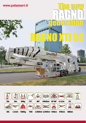 Lánctalpas teleszkópgémes munkaállványok Palazzani XTJ 52+ C