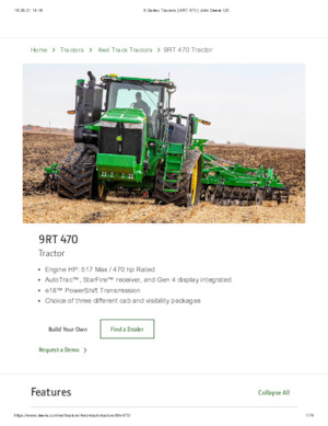 Lánctalpas traktorok John Deere 9RT 470