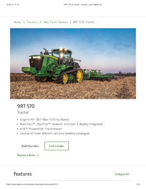 Lánctalpas traktorok John Deere 9RT 570