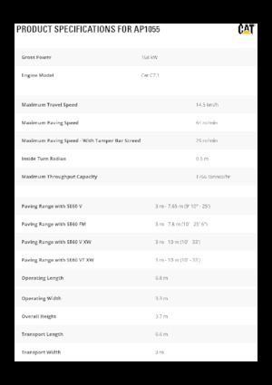 Lánctalpas finiserek Caterpillar AP1055