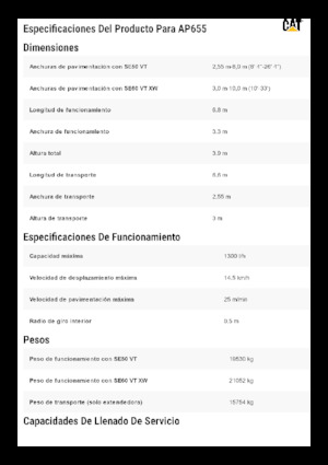 Lánctalpas finiserek Caterpillar AP655