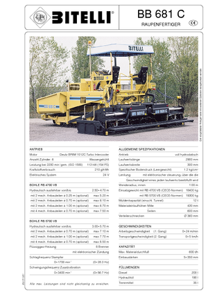 Lánctalpas finiserek Bitelli BB 681 C-RB 5700 VB