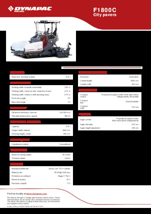 Lánctalpas finiserek Dynapac F1800C