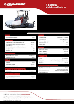 Lánctalpas finiserek Dynapac F1800C