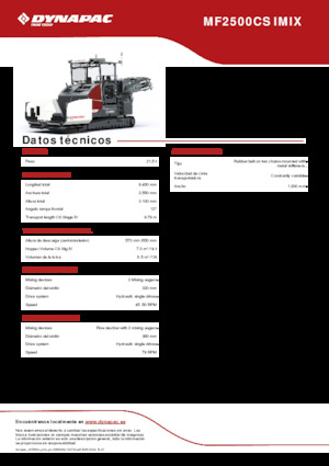 Lánctalpas finiserek Dynapac MF2500CS IMIX