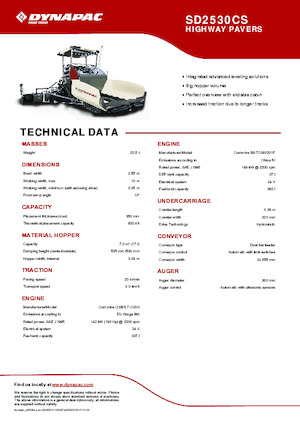 Lánctalpas finiserek Dynapac SD2530CS