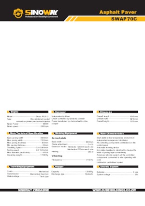 Lánctalpas finiserek Sinoway SWAP70C 