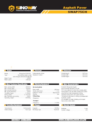 Lánctalpas finiserek Sinoway SWAP75CH