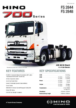 Nyergesvontatók Hino 700 FS 2844 6x4