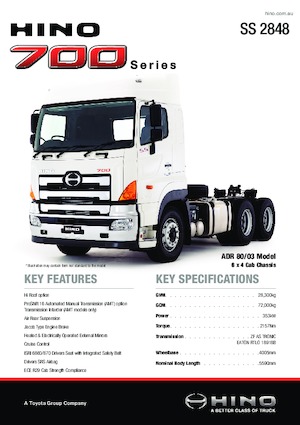 Nyergesvontatók Hino 700 SS 2848 6x4