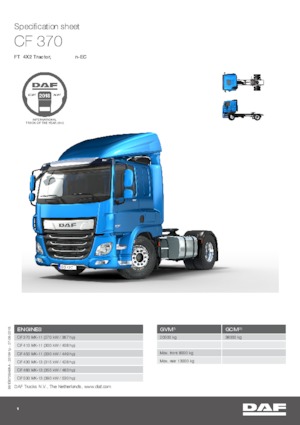 Nyergesvontatók DAF CF 340 FT SLEEPER CAB