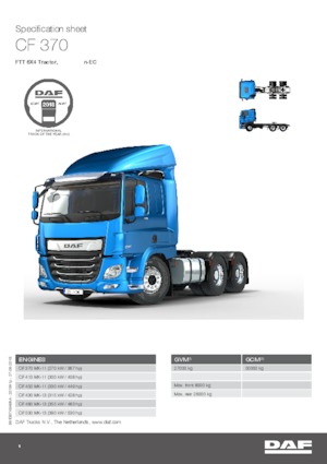 Nyergesvontatók DAF CF 480 FTT SLEEPER CAB