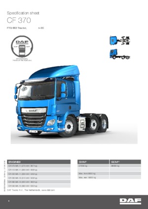 Nyergesvontatók DAF CF 450 FTG SLEEPER CAB