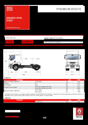 Nyergesvontatók Renault PREMIUM 380.18 4X2 D TGV950