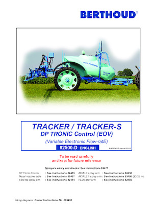 Vontatható szántóföldi permetezők Berthoud TRACKER 3200 