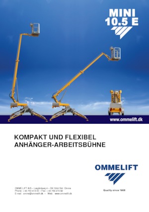 Vontatható csuklógémes munkaállványok OMMELIFT Mini 10.5 E