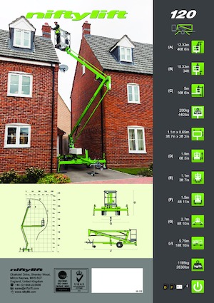 Vontatható csuklógémes munkaállványok Niftylift Nifty 120M