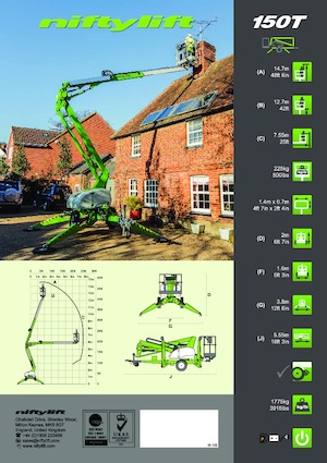 Vontatható csuklógémes munkaállványok Niftylift Nifty 150T