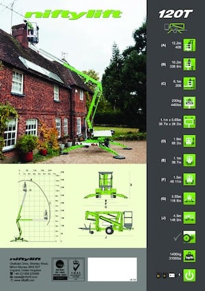 Vontatható csuklógémes munkaállványok Niftylift NL 120 T