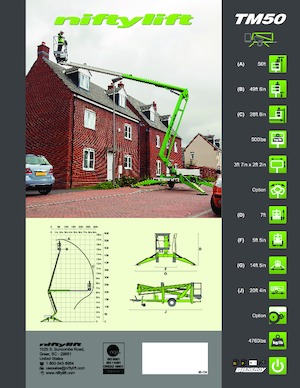 Vontatható csuklógémes munkaállványok Niftylift TM50