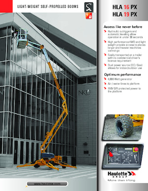 Gumikerekes töretőgémes munkaállványok Haulotte HLA16 PX