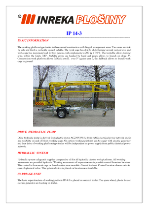 Vontatható csuklógémes munkaállványok Inreka IP 14-3
