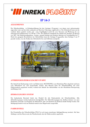 Vontatható csuklógémes munkaállványok Inreka IP 14-3