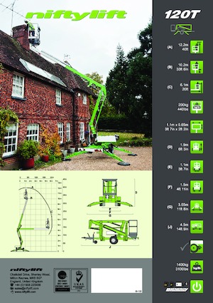 Vontatható csuklógémes munkaállványok Niftylift Nifty 120T