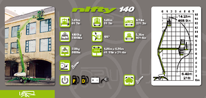 Vontatható csuklógémes munkaállványok Niftylift NL 140