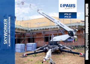 Tehergépkocsira szerelt csuklógémes munkaállványok Paus PTK 31