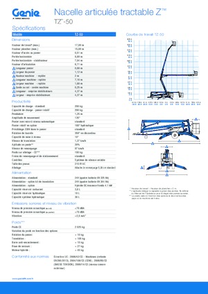 Vontatható csuklógémes munkaállványok Genie TZ™-50