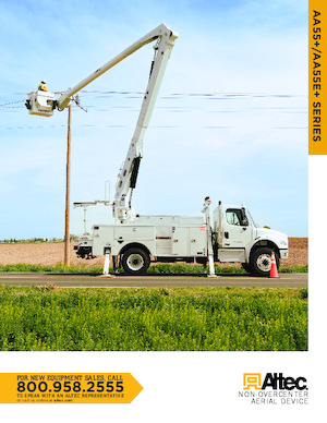 Tehergépkocsira szerelt csuklógémes munkaállványok Altec AA55E+