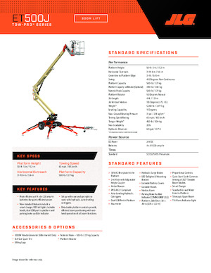 Tehergépkocsira szerelt csuklógémes munkaállványok JLG ET500J