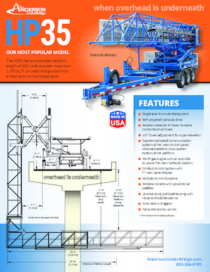 Tehergépkocsira szerelt csuklógémes munkaállványok Anderson Hydra Platforms HP35