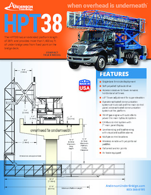 Tehergépkocsira szerelt csuklógémes munkaállványok Anderson Hydra Platforms HPT 38