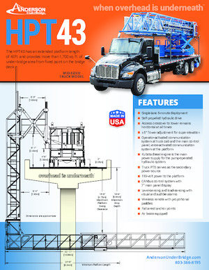 Tehergépkocsira szerelt csuklógémes munkaállványok Anderson Hydra Platforms HPT 43