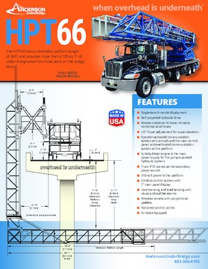 Tehergépkocsira szerelt csuklógémes munkaállványok Anderson Hydra Platforms HPT 66