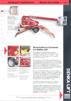 Vontatható csuklógémes munkaállványok Denka-Lift - Rothlehner DK 12 MK II