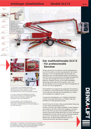Vontatható csuklógémes munkaállványok Denka-Lift - Rothlehner DLX 15