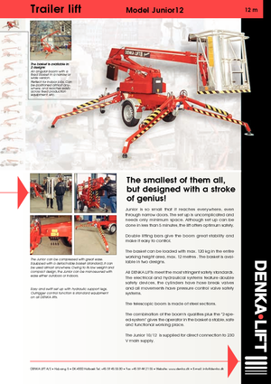 Tehergépkocsira szerelt csuklógémes munkaállványok Denka-Lift - Rothlehner Junior 12