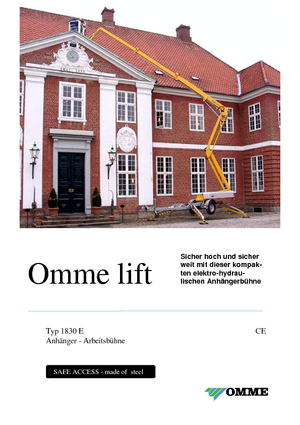 Vontatható csuklógémes munkaállványok OMMELIFT Omme 1830EXB