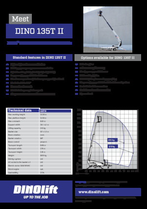 Vontatható teleszkópos munkaállványok Dino Lift Dino 135T II